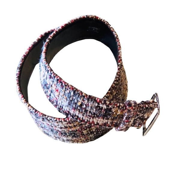 CHANEL Multi-color Wide Width Tweed Belt - Picture 5 of 10